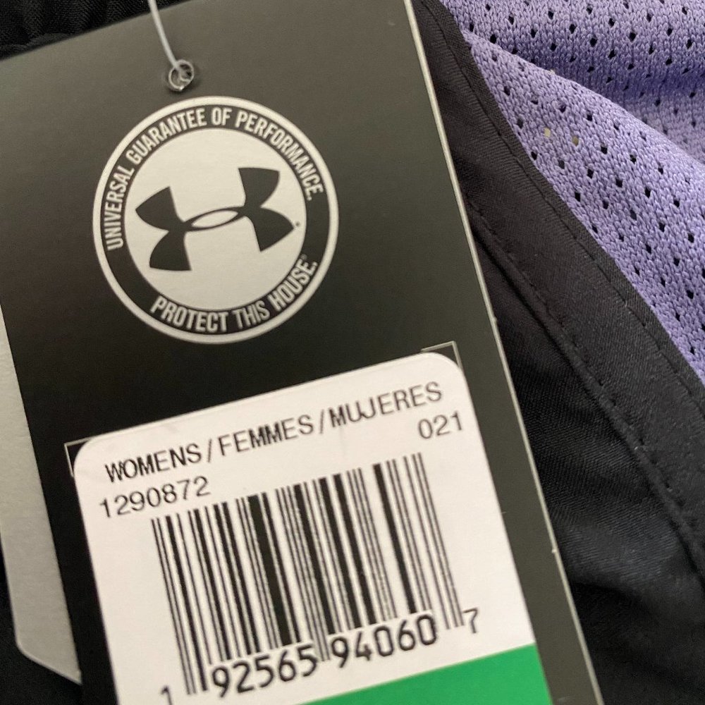🌸MEGA SALE🌸 Under Armour Black Lilac Shorts Pockets Women's 1290872 021 - Picture 4 of 7